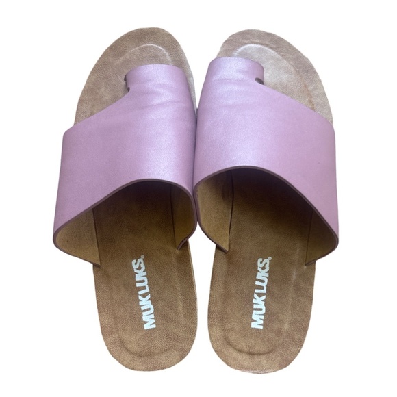 Muk Luks About Face slides sandals in mauve pink - 8 - Picture 3 of 4